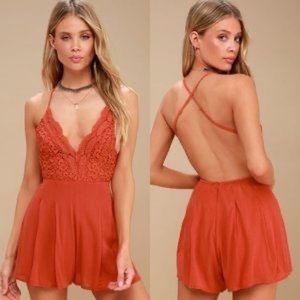 StarSpangled Lulu’s romper, rust orange